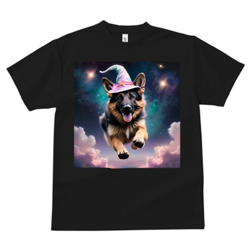Tシャツ メンズ キッズ 犬ファン 半袖 春夏 プリント カジュアル かわいい 人間用 フィットネス 魔法使いの帽子 ジャーマンシェパードドッグ 惑星 宇宙 夢 星