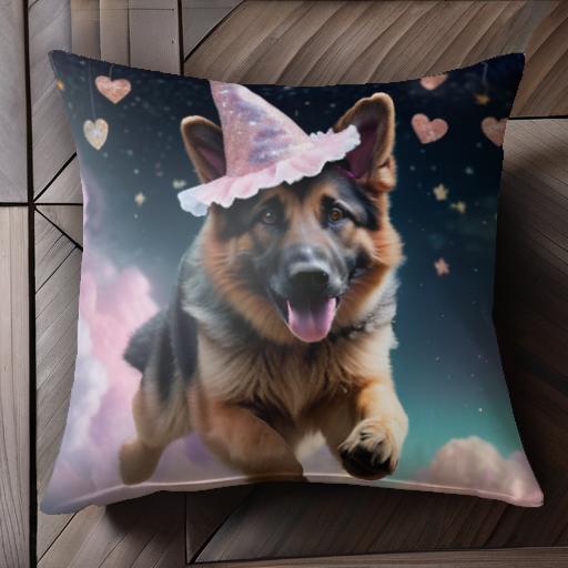 魔法の帽子 ジャーマンシェパードドッグ ハート 星 広がる空 クッションカバー 45×45cm アニマル柄 おしゃれ 可愛い クッション本体付き 正方形 魔法の帽子 ジャーマンシェパードドッグ ハート 星 広がる空 クッションカバー 45×45cm アニマル柄 おしゃれ 可愛い クッション本体付き 正方形