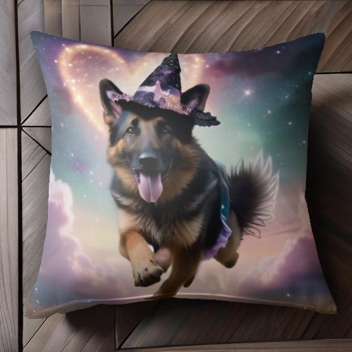魔法の帽子 ジャーマンシェパード 星 ハート 夜空 雲 クッションカバー 45×45cm アニマル柄 おしゃれ 可愛い クッション本体付き 正方形 魔法の帽子 ジャーマンシェパード 星 ハート 夜空 雲 クッションカバー 45×45cm アニマル柄 おしゃれ 可愛い クッション本体付き 正方形