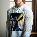 長袖Tシャツ 人間用 メンズ 秋春夏 プリント レジャー アウトドア カジュアル かわいい サングラス シベリアンハスキー ジャケット 星