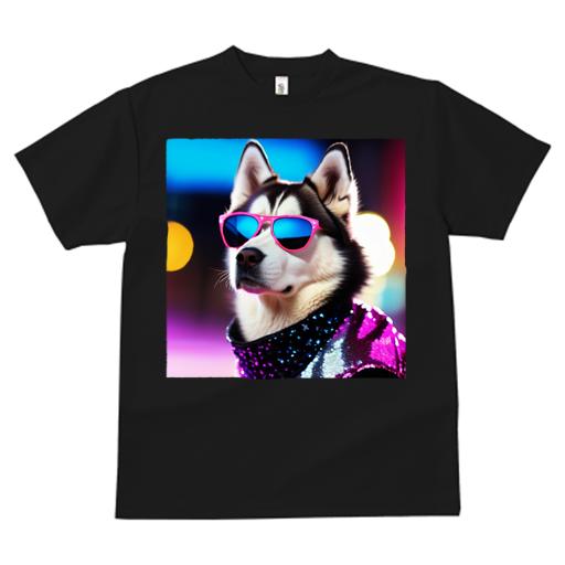 Tシャツ レディース 犬ファン 半袖 春夏 プリント カジュアル かわいい 人間用 フィットネス サングラス シベリアンハスキー 派手な衣装 光