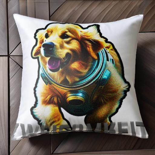 宇宙服 ゴールデンレトリバー ドイツ語 犬 ペット 笑顔 クッションカバー 45×45cm アニマル柄 おしゃれ..