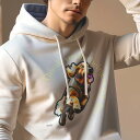 パーカー メンズ 秋春夏 プリント フード付き ポケット無し カジュアル かわいい 人間用 活発 ゴールデンレトリバー 感謝 愛(4)