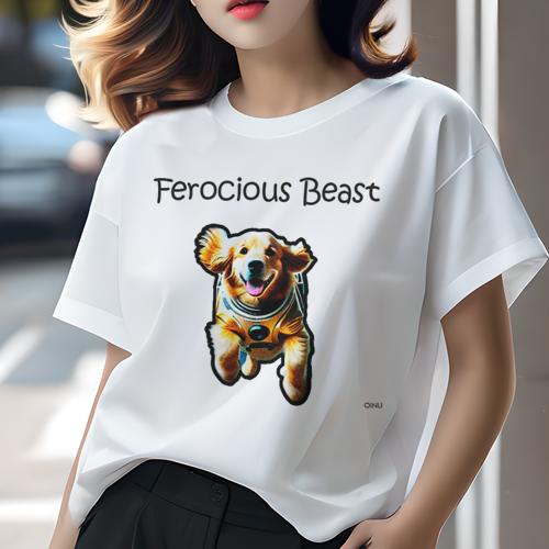 Tシャツ レディース 犬ファン 半袖 春夏 プリント カジュアル かわいい 人間用 フィットネス 宇宙服 ゴ..