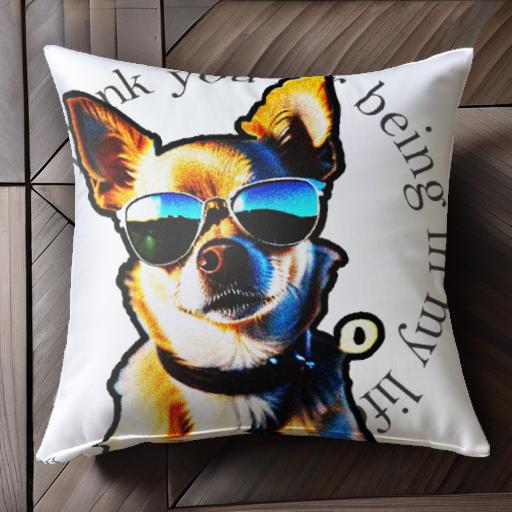 サングラス チワワ メガネ 犬の首輪 クッションカバー 45×45cm アニマル柄 おしゃれ 可愛い クッション本体付き 正方形 サングラス チワワ メガネ 犬の首輪 クッションカバー 45×45cm アニマル柄 おしゃれ 可愛い クッション本体付き 正方形