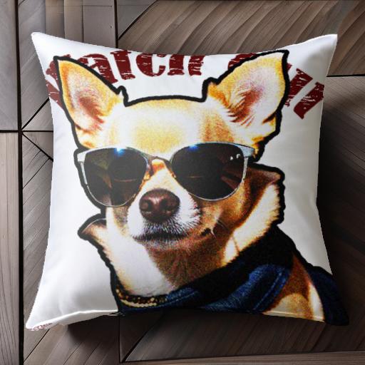 サングラス チワワ バンダナ 文字 クッションカバー 45×45cm アニマル柄 おしゃれ 可愛い クッション本..