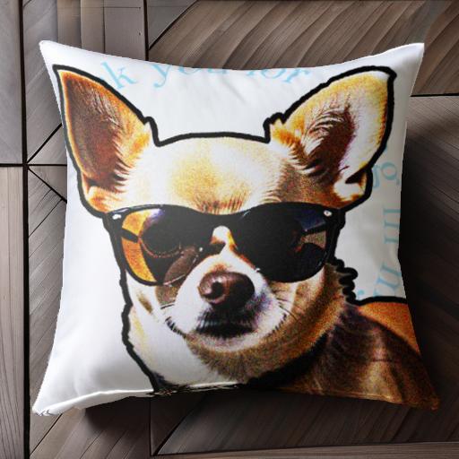 サングラス チワワ クッションカバー 45×45cm アニマル柄 おしゃれ 可愛い クッション本体付き 正方形