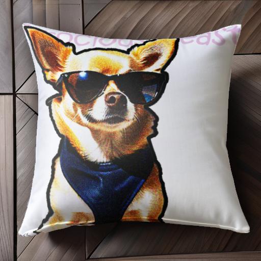 サングラス チワワ バンダナ クッションカバー 45×45cm アニマル柄 おしゃれ 可愛い クッション本体付..