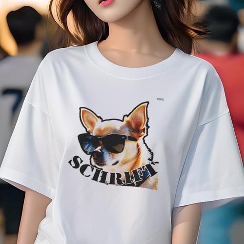 Tシャツ レディース 犬ファン 半袖 春夏 プリント カジュアル かわいい 人間用 フィットネス サングラス チワワ