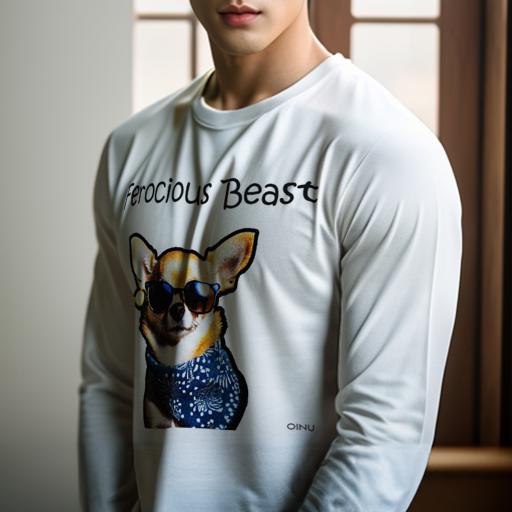 長袖Tシャツ 人間用 メンズ 秋春夏 プリント レジャー アウトドア カジュアル かわいい サングラス チワワ バンダナ