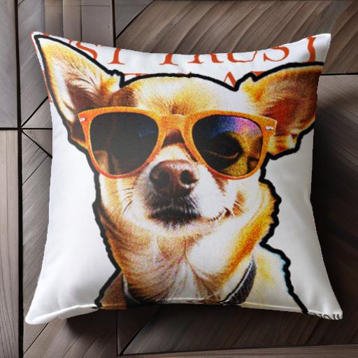 サングラス チワワ おしゃれ かわいい クッションカバー 45×45cm アニマル柄 可愛い クッション本体付..