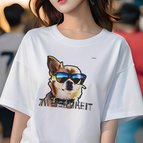 Tシャツ レディース 犬ファン 半袖 春夏 プリント カジュアル かわいい 人間用 フィットネス サングラス チワワ 夏 サングラス犬 クール Tシャツ レディース 犬ファン 半袖 春夏 プリント カジュアル かわいい 人間用 フィットネス サングラス チワワ 夏 サングラス犬 クール