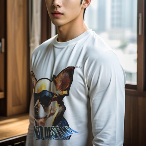 長袖Tシャツ人間用メンズ秋春夏プリ...