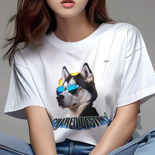 Tシャツ レディース 犬ファン 半袖 春夏 プリント カジュアル かわいい 人間用 フィットネス サングラス シベリアンハスキー 文字 Tシャツ レディース 犬ファン 半袖 春夏 プリント カジュアル かわいい 人間用 フィットネス サングラス シベリアンハスキー 文字