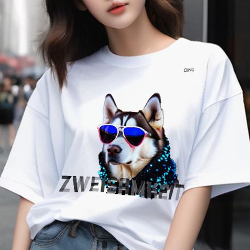 Tシャツ メンズ キッズ 犬ファン 半袖 春夏 プリント カジュアル かわいい 人間用 フィットネス サング..