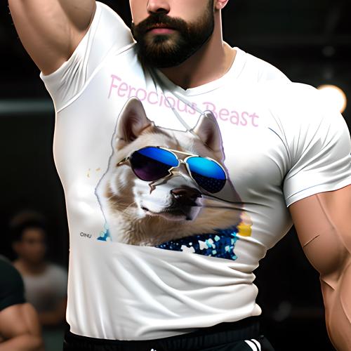 楽天フロントップ楽天市場店Tシャツ メンズ キッズ 犬ファン 半袖 春夏 プリント カジュアル かわいい 人間用 フィットネス サングラス ハスキー アクセサリー クール