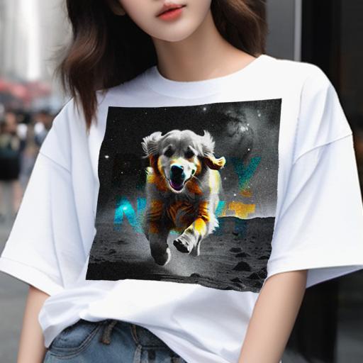 楽天フロントップ楽天市場店Tシャツ メンズ キッズ 犬ファン 半袖 春夏 プリント カジュアル かわいい 人間用 フィットネス 宇宙 ゴールデンレトリバー 星空 砂丘 跳ぶ犬