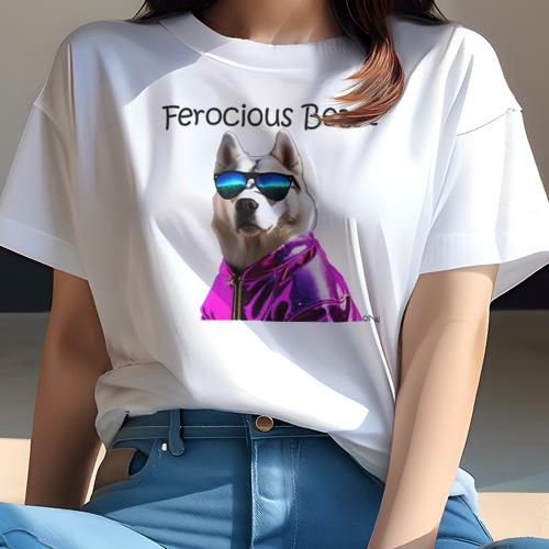 Tシャツ レディース 犬ファン 半袖 春夏 プリント カジュアル かわいい 人間用 フィットネス サングラス ハスキー 派手な服