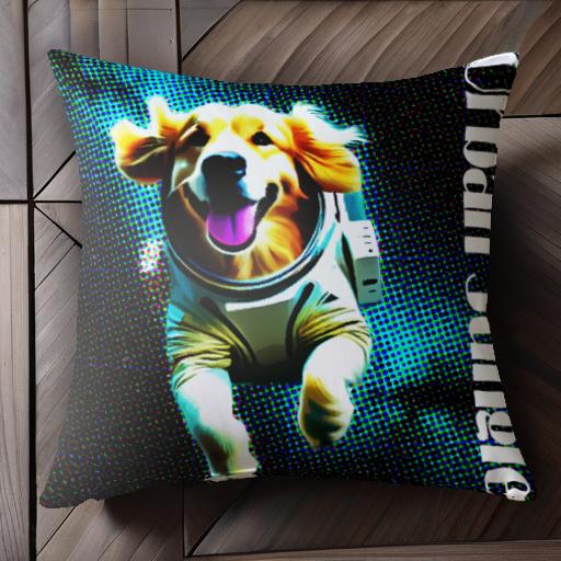 宇宙飛行士 ゴールデンレトリーバー アーバンジャングル カラフル クッションカバー 45×45cm アニマル柄 おしゃれ 可愛い クッション本体付き 正方形