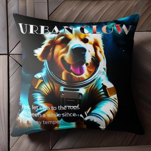 宇宙 ゴールデンレトリバー 宇宙服 木星 星雲 クッションカバー 45×45cm アニマル柄 おしゃれ 可愛い クッション本体付き 正方形