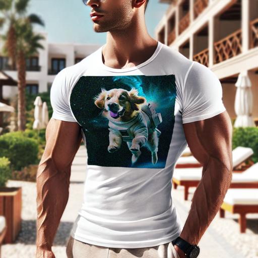 Tシャツ メンズ キッズ 犬ファン 半袖 春夏 プリント カジュアル かわいい 人間用 フィットネス 宇宙 ゴールデンレトリバー 宇宙服 スペース 銀河 星