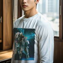 長袖Tシャツ 人間用 メンズ 秋春夏 プリント レジャー アウトドア カジュアル かわいい 宇宙 ゴールデンレトリバー 宇宙服 スペース 銀河 星