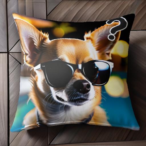 サングラス チワワ プール 夜 クール クッションカバー 45×45cm アニマル柄 おしゃれ 可愛い クッショ..