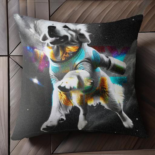 宇宙 ゴールデンレトリバー 宇宙服 ファンタジー 星 クッションカバー 45×45cm アニマル柄 おしゃれ 可..