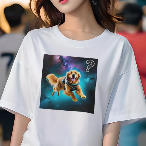 Tシャツ レディース 犬ファン 半袖 春夏 プリント カジュアル かわいい 人間用 フィットネス 宇宙 ゴー..