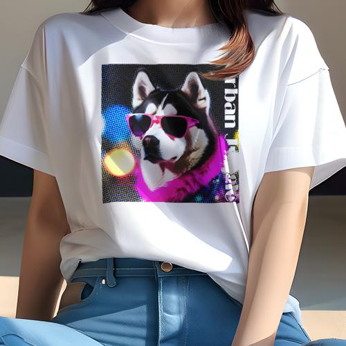 Tシャツ レディース 犬ファン 半袖 春夏 プリント カジュアル かわいい 人間用 フィットネス サングラ..