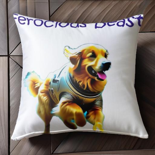 走っている犬 ゴールデンレトリバー ハーネス 楽しそう カラフル クッションカバー 45×45cm アニマル柄..