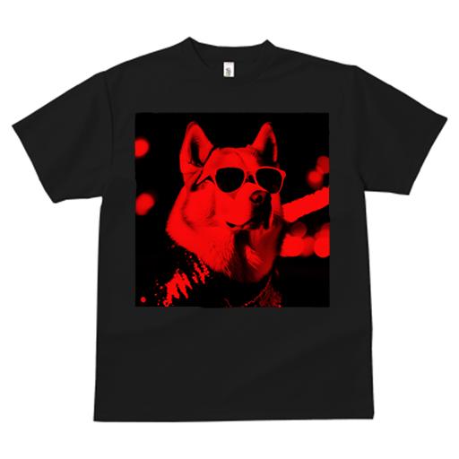 Tシャツ レディース 犬ファン 半袖 春夏 プリント カジュアル かわいい 人間用 フィットネス サングラス シベリアンハスキー ネオン 夜景 クール