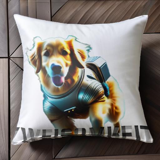 宇宙服 ゴールデンレトリバー コスチューム SF クッションカバー 45×45cm アニマル柄 おしゃれ 可愛い クッション本体付き 正方形 宇宙服 ゴールデンレトリバー コスチューム SF クッションカバー 45×45cm アニマル柄 おしゃれ 可愛い クッション本体付き 正方形