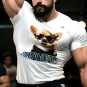 Tシャツ メンズ キッズ 犬ファン 半袖 春夏 プリント カジュアル かわいい 人間用 フィットネス サングラス チワワ コート タイトル