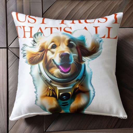 宇宙飛行士 ゴールデンレトリバー コスチューム 楽しそう クッションカバー 45×45cm アニマル柄 おしゃ..