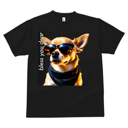 Tシャツ レディース 犬ファン 半袖 春夏 プリント カジュアル かわいい 人間用 フィットネス サングラス チワワ スカーフ