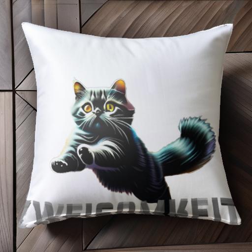 猫 その他 可愛い 面白い フィッシュボーン ドイツ語 クッションカバー 45×45cm アニマル柄 おしゃれ ..