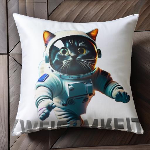 宇宙服 猫 宇宙 クッションカバー 45×45cm アニマル柄 おしゃれ 可愛い クッション本体付き 正方形
