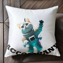 宇宙服 その他 猫 宇宙 ACCOMPANY クッションカバー 45×45cm アニマル柄 おしゃれ 可愛い クッション本体付き 正方形