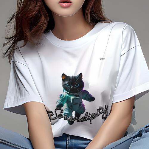 Tシャツ レディース 犬ファン 半袖 春夏 プリント カジュアル かわいい 人間用 フィットネス 宇宙服 黒猫 Serendipity ファッション Tシャツ レディース 犬ファン 半袖 春夏 プリント カジュアル かわいい 人間用 フィットネス 宇宙服 黒猫 Serendipity ファッション