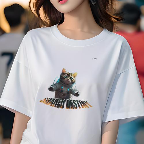 Tシャツ レディース 犬ファン 半袖 春夏 プリント カジュアル かわいい 人間用 フィットネス 宇宙服 猫 宇宙 冒険 未来 Tシャツ レディース 犬ファン 半袖 春夏 プリント カジュアル かわいい 人間用 フィットネス 宇宙服 猫 宇宙 冒険 未来