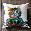 猫 宇宙服 セレンディピティ クッションカバー 45×45cm アニマル柄 おしゃれ 可愛い クッション本体付き 正方形