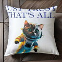 宇宙飛行士 猫 宇宙服 クッションカバー 45×45cm アニマル柄 おしゃれ 可愛い クッション本体付き 正方形