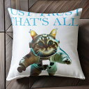 猫 宇宙服 宇宙 クッションカバー 45×45cm アニマル柄 おしゃれ 可愛い クッション本体付き 正方形