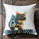 猫 宇宙服 共有された運命 SF クッションカバー 45×45cm アニマル柄 おしゃれ 可愛い クッション本体付き 正方形
