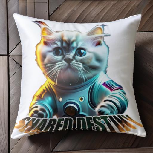 猫 宇宙服 共有運命 シャーレッドディスティニー クッションカバー 45×45cm アニマル柄 おしゃれ 可愛..