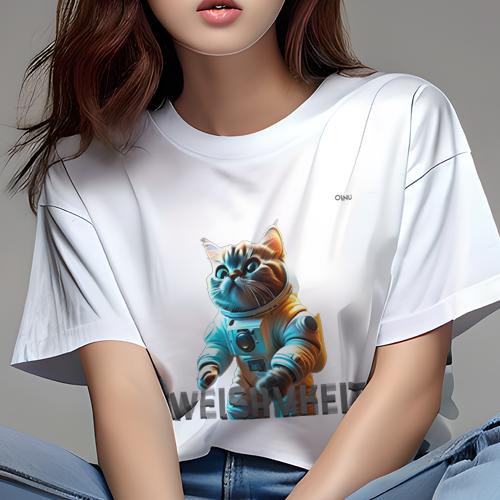 Tシャツ レディース 犬ファン 半袖 春夏 プリント カジュアル かわいい 人間用 フィットネス 宇宙服 猫 Tシャツ レディース 犬ファン 半袖 春夏 プリント カジュアル かわいい 人間用 フィットネス 宇宙服 猫