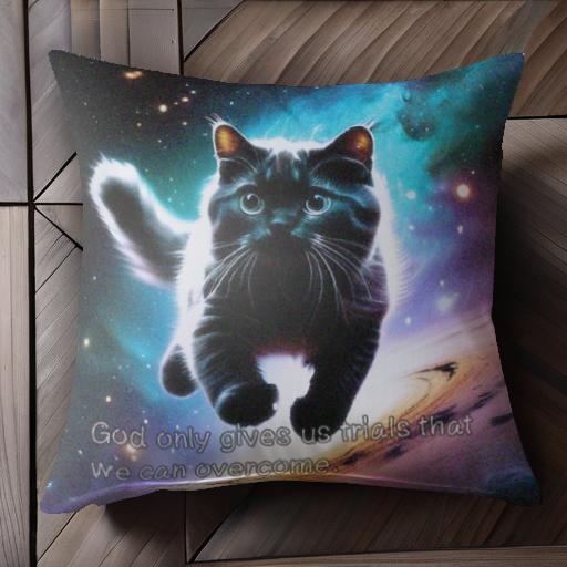 猫 宇宙 星 銀河 クッションカバー 45×45cm アニマル柄 おしゃれ 可愛い クッション本体付き 正方形
