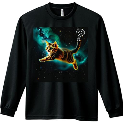 長袖Tシャツ 人間用 メンズ 秋春夏 プリント レジャー アウトドア カジュアル かわいい 猫 宇宙 星 銀河