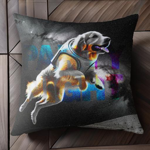 宇宙 ゴールデンレトリバー ジャンプ パーティ 銀河 クッションカバー 45×45cm アニマル柄 おしゃれ 可..